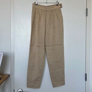 Theory cream linen pants